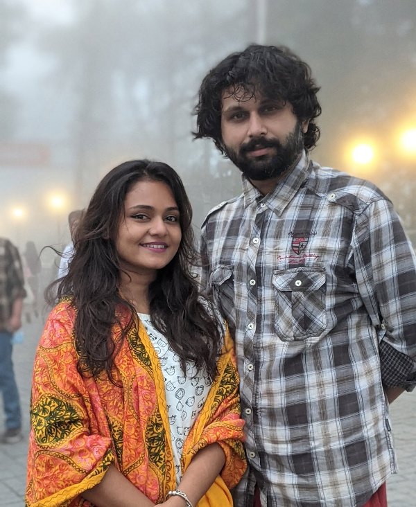 Amartya Bhattacharyya with his wife, Priyanka Ghosh Roy