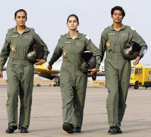 Bhawana Kanth (right) after joining the Indian Air Force (IAF)