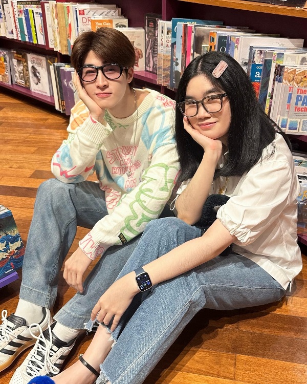 Blue Pongtiwat with his sister