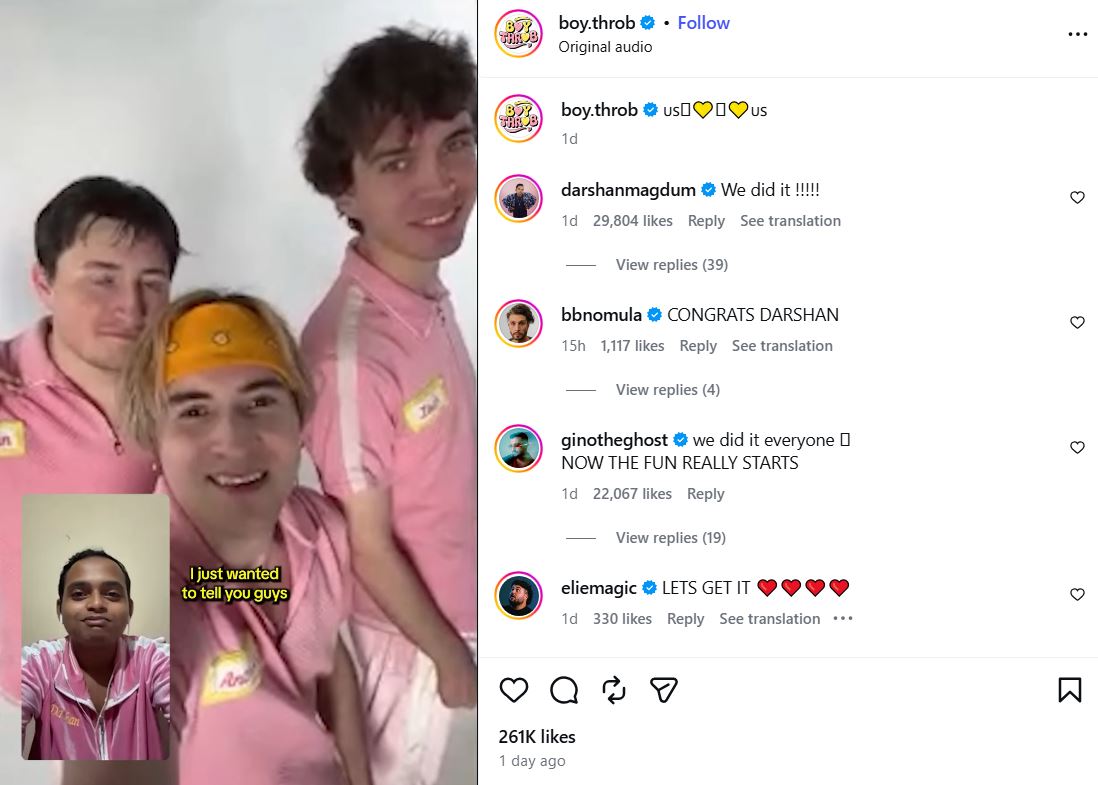 Darshan Magdum, while on FaceTime call with other members of Boy Throb band