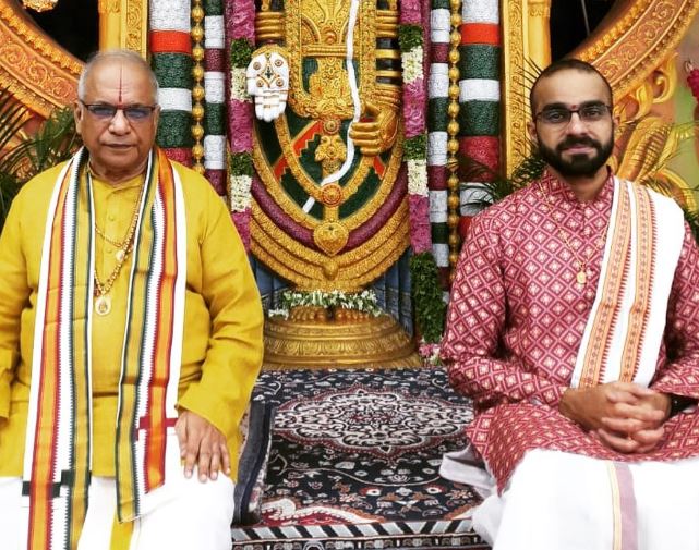 Garimella Balakrishna Prasad with his son, G. V. N. Anila Kumar