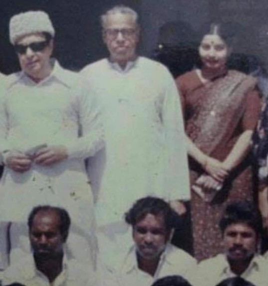H. V. Hande with MGR and Jayalalithaa