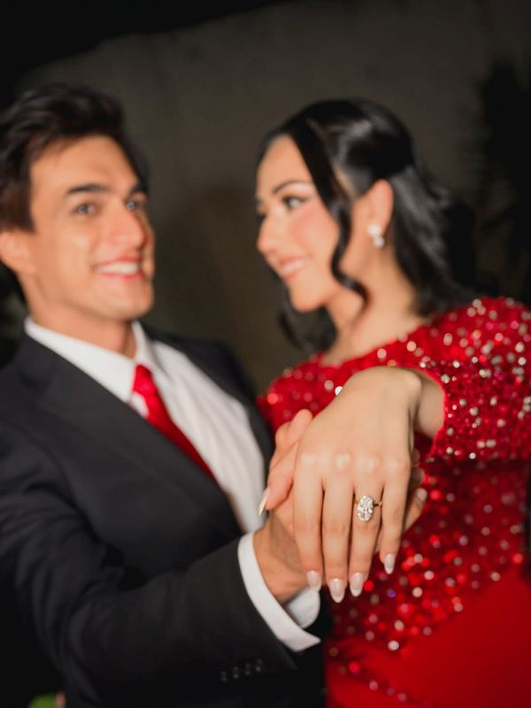 Mohsin Khan and Tamanna on their engagement day