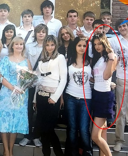 Oksana Voevodina during her school days