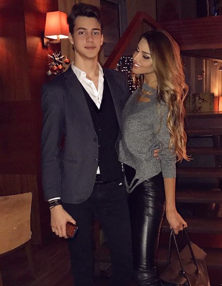 Oksana Voevodina with her brother