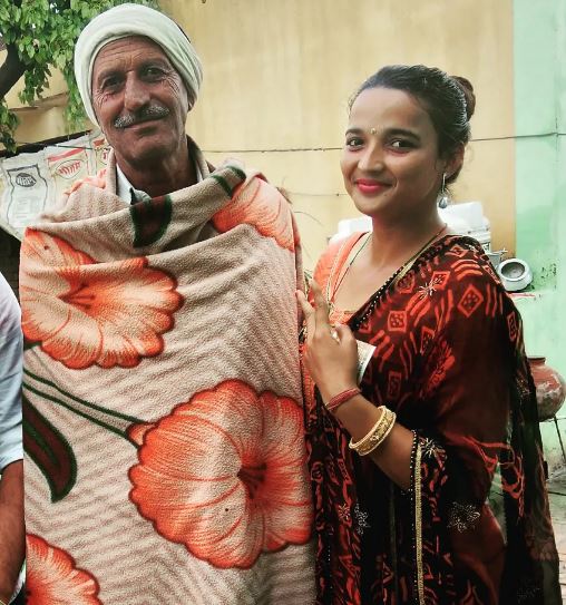 Seema Kaliramna with her father