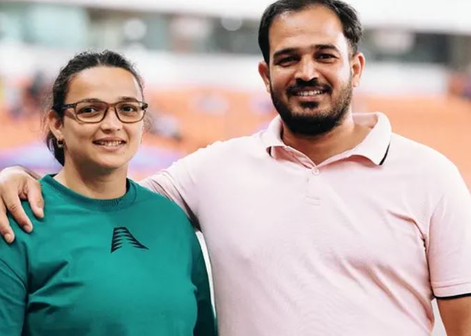 Seema Kaliramna with her husband
