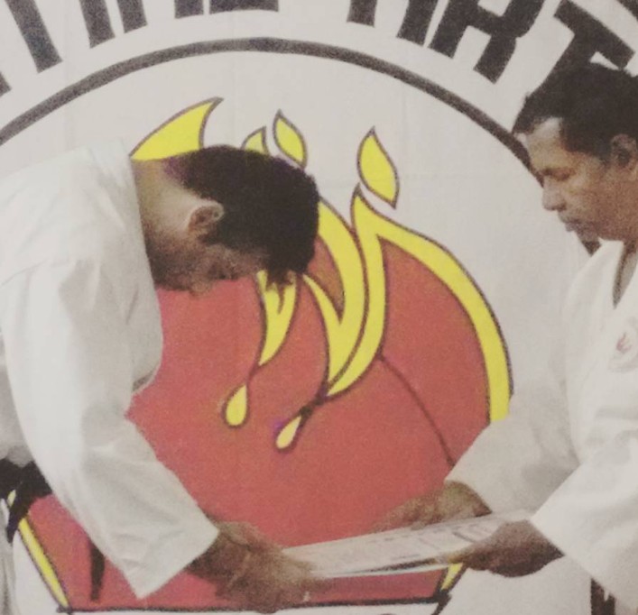 Teja Kalvakota during his martial arts training