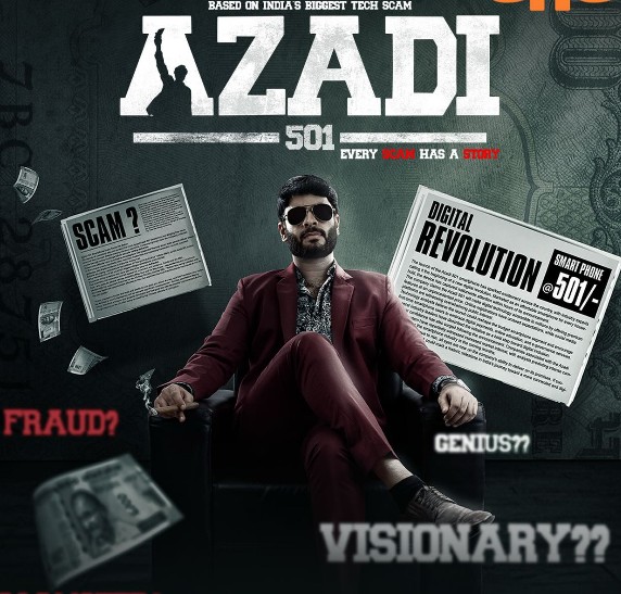 Teja Kalvakota on the poster of the web series Azadi 501