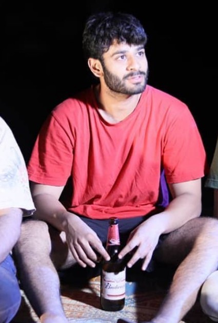 Teja Kalvakota while enjoying beer