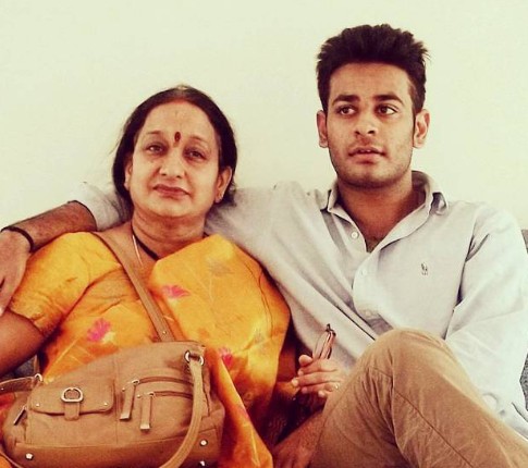 Teja Kalvakota with his mother