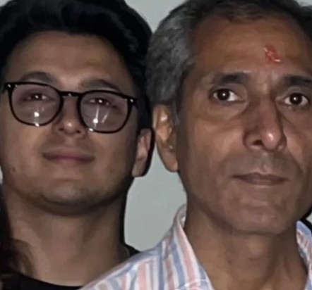 Aditya Rikhari with his father