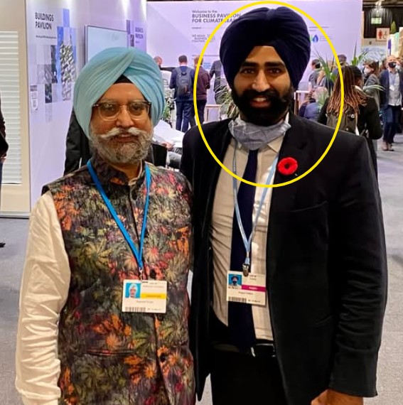 Angad Singh Dhillon during the UN Glasgow Climate Summit in 2021