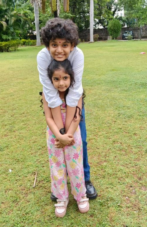 Arundev Pothula with his sister