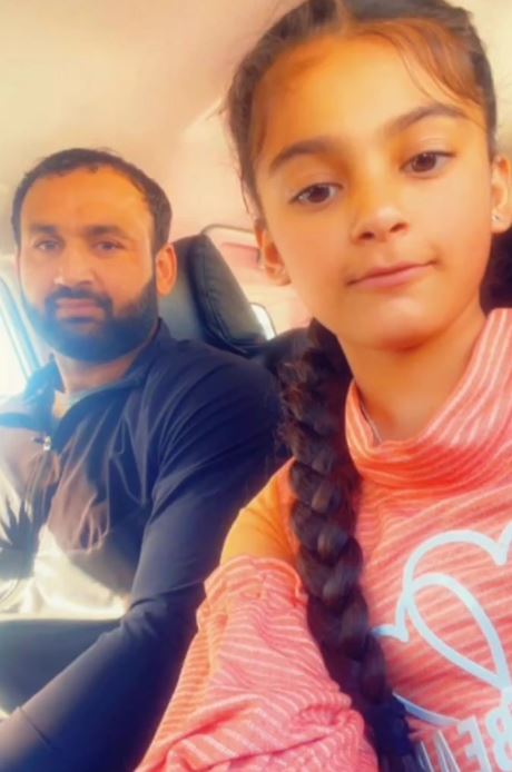 Bachittar Singh Dhillon with his daughter