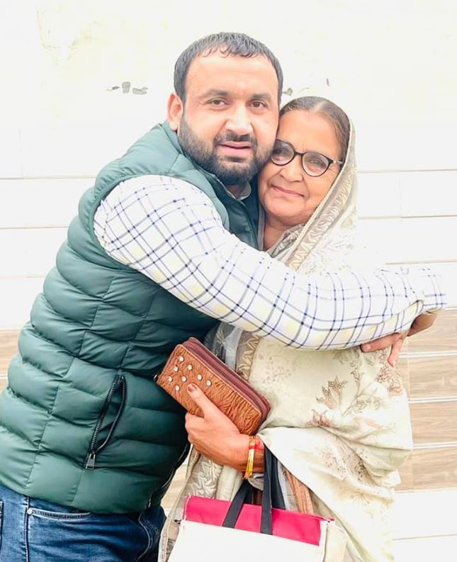 Bachittar Singh Dhillon with his mother