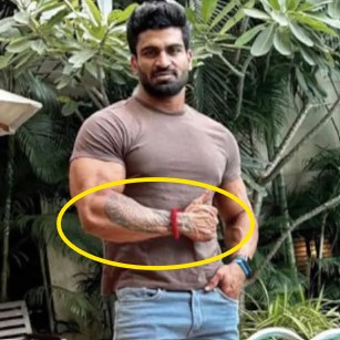Kalyan Bainsla's tattoos on his right arm