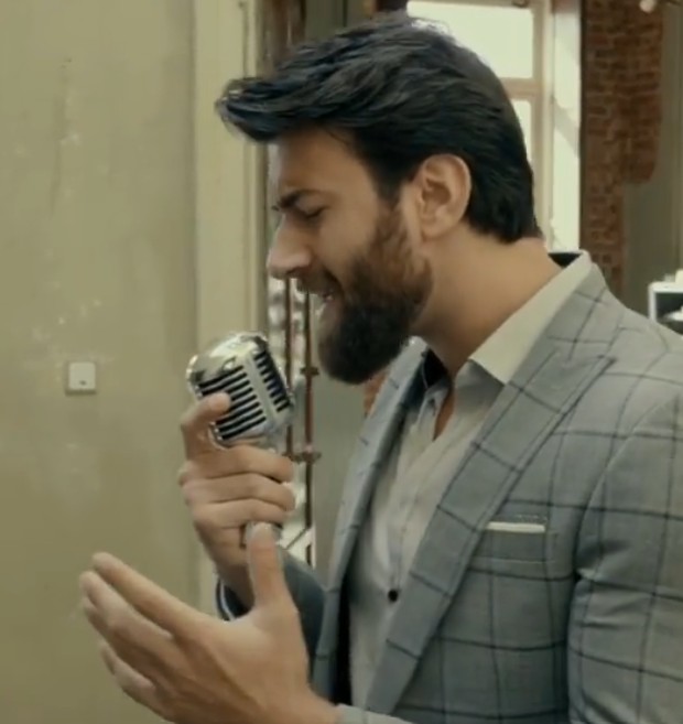 Rohed Khan while recording a song
