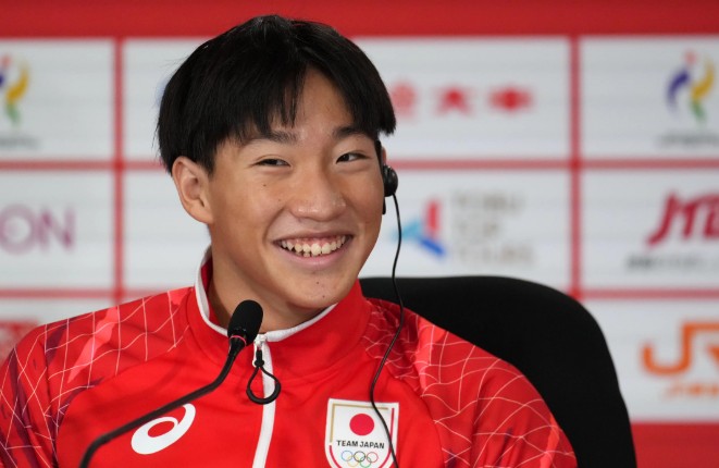 Shin Ohashi during a media talk