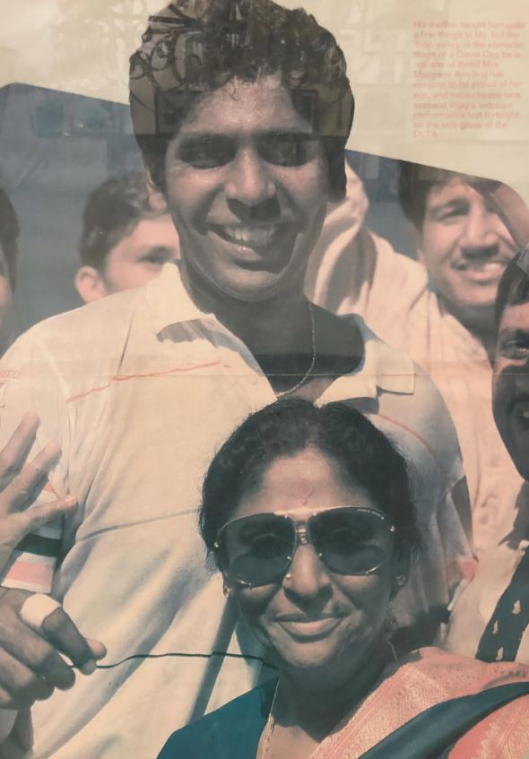 Vijay Amritraj with his mother