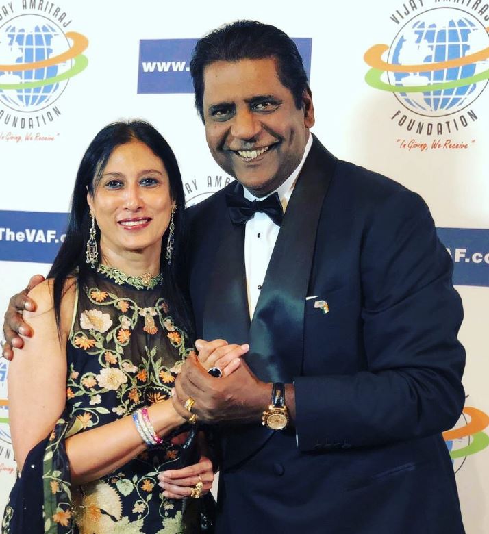 Vijay Amritraj with his wife