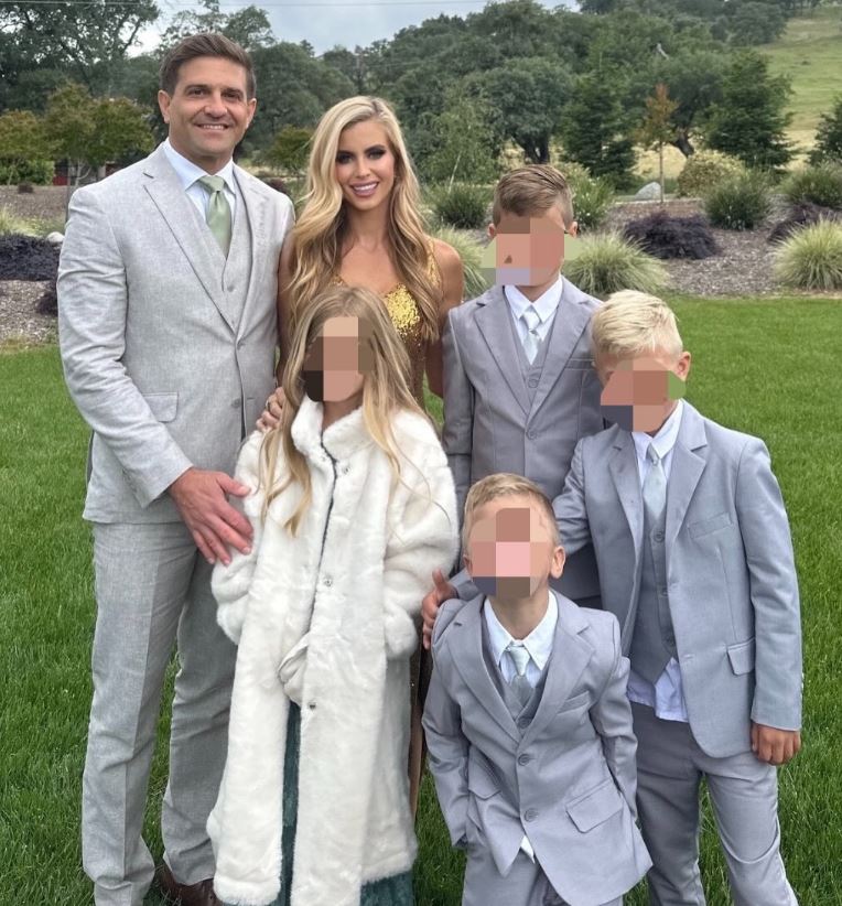 Katie Zacharia with her husband and children