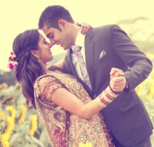 Ranjeev Puri and his wife on their wedding day
