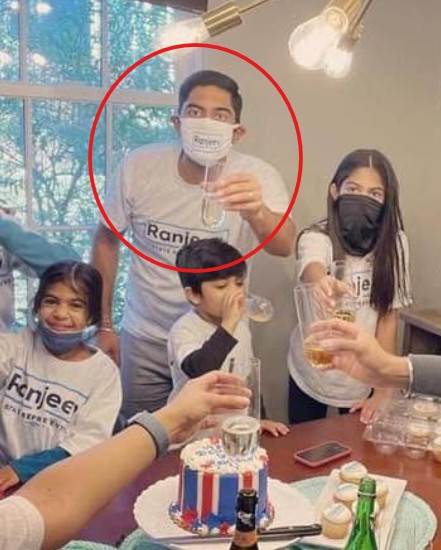Ranjeev Puri while enjoying an alcoholic beverage