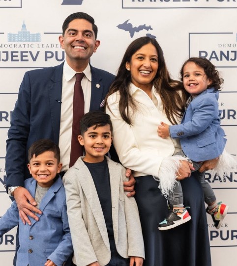 Ranjeev Puri with his wife and children