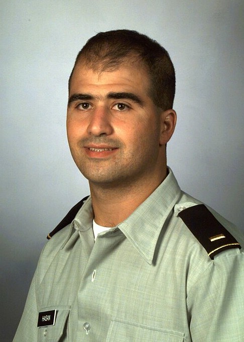 Second lieutenant Nidal Hasan in 2000 as a student at the Uniformed Services University of the Health Sciences