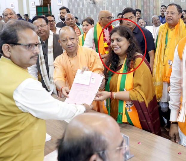 Shruti Gangwar while being nominated for the Rajya Sabha elections from Uttar Pradesh in October 2026
