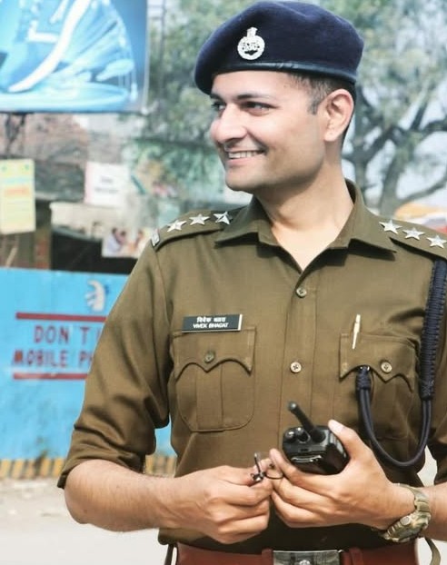 Vivek Bhagat posing on duty